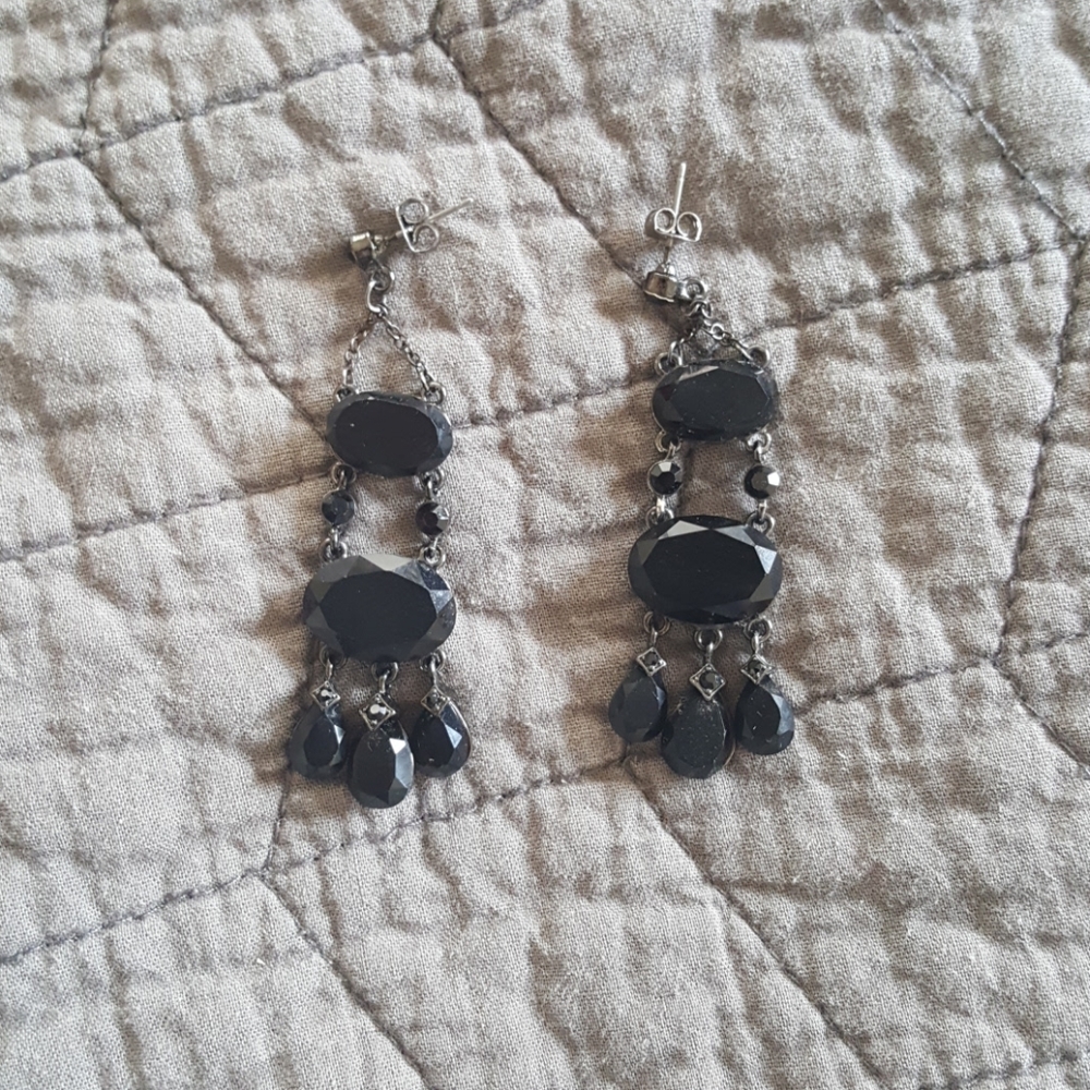 Beaded black earrings